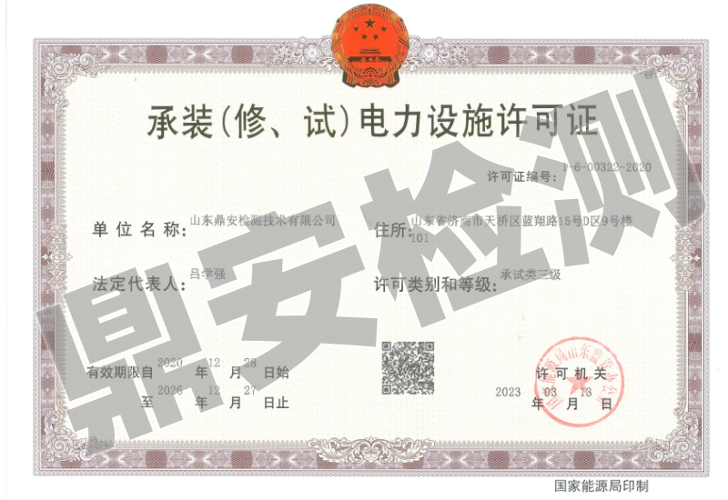 承裝（修、試）電力設(shè)施許可證